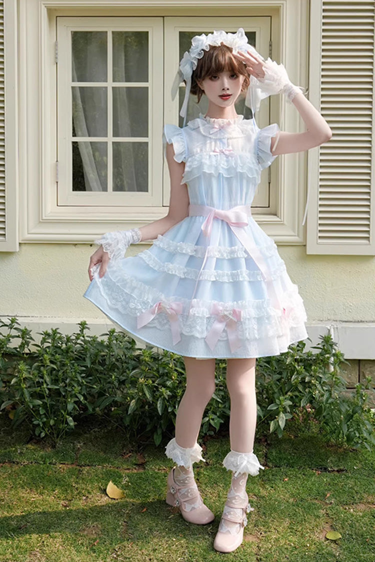 Frosted Cake Stand Collar Ruffle Lace Japanese Princess Dress