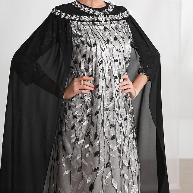 Bride Mother Neck Crew A-Line of Cape Elegant the Dress