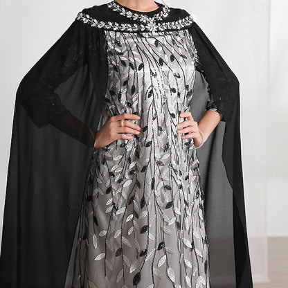 Bride Mother Neck Crew A-Line of Cape Elegant the Dress