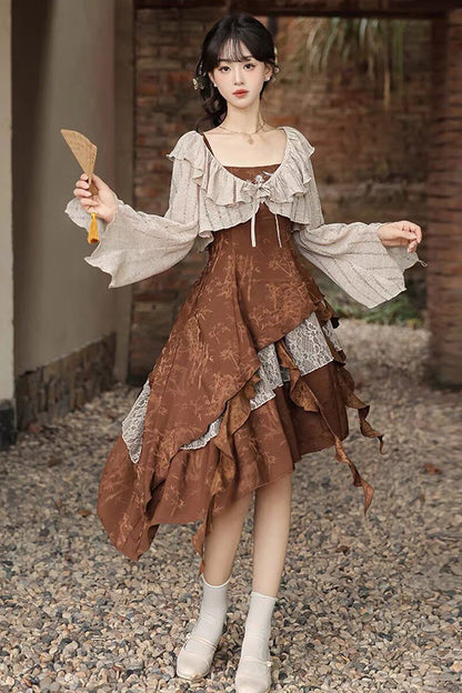 Dune Traveler Asymmetric Punk Vintage Lolita Jumper Set