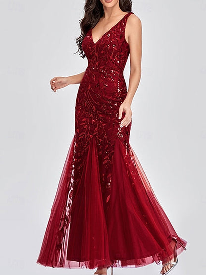 V Bride Mother Neck Party Floor the Elegant Dress of