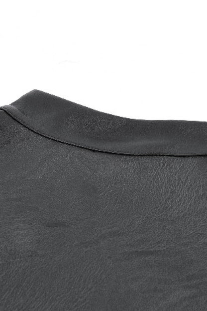 PU Leather Zippered Shrug with Buckled Straps