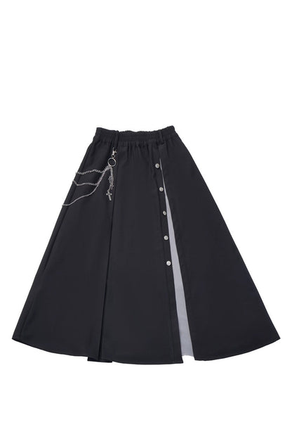 Ebony Printed Ruffled Asymmetric Chain Skirt Set - Hymn of the Cross