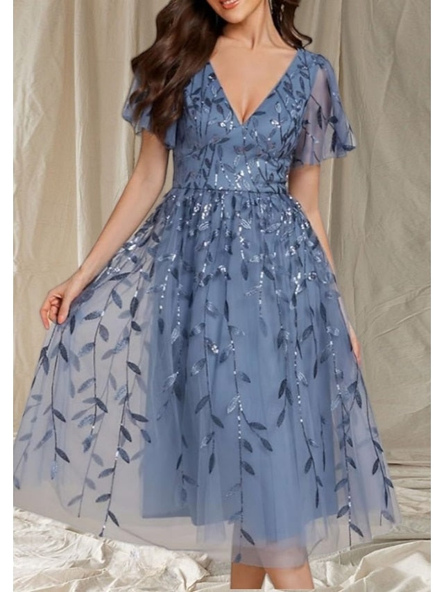 Mother of Guest A-Line Bride the Neck Wedding Dress Elegant V