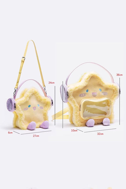 Golden Plush Headphone Star Embroidery Cartoon Sweet Lolita Itabag