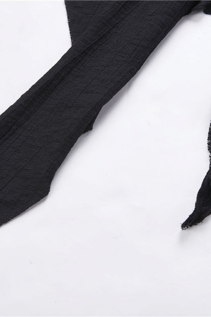Ebony Long-Sleeve Grunge Vintage Hooded Gothic Coat