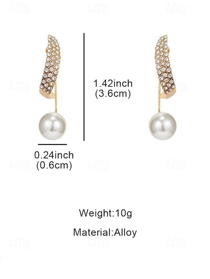 Earrings Detailing Pearl – with Elegant Crystal Gold-Plated