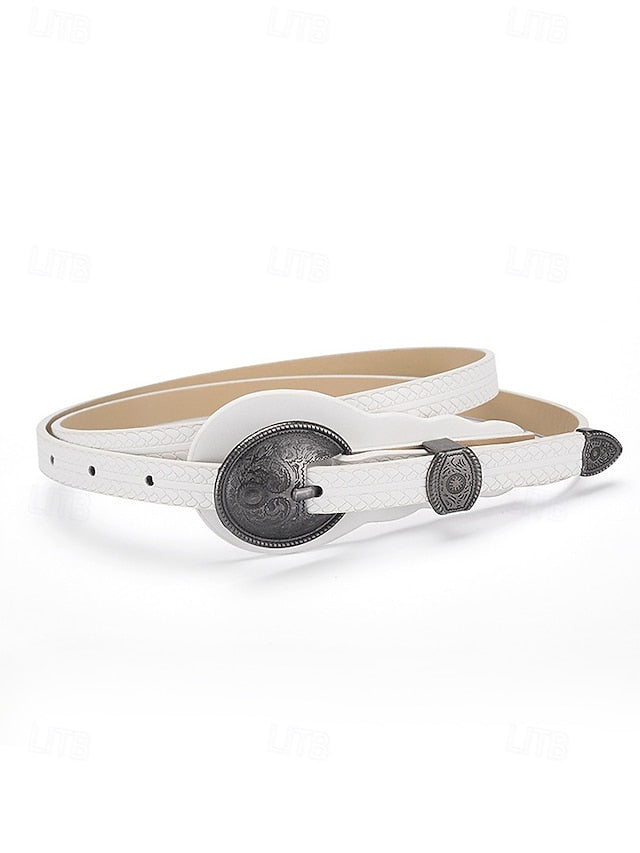 with Women's Vintage Waist Belt Western Leather Faux Carved