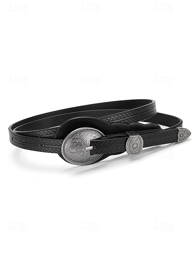 with Women's Vintage Waist Belt Western Leather Faux Carved