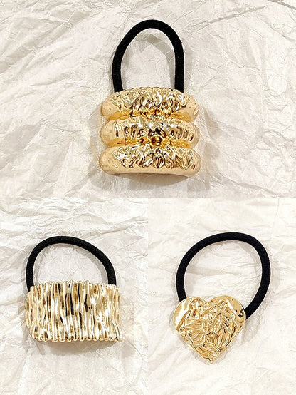 Elastic Women's with Gold Hair Scrunchies - Band Tone