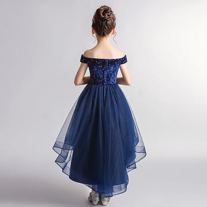 Performance Girls' Color Sleeveless Dress Solid Party Kids