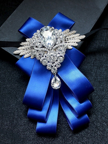 Bow Ribbon Luxury - Pin Crystal Elegant Brooch Tie Men's