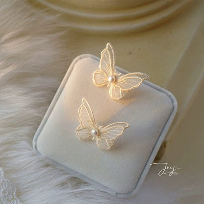 Embroidery Butterfly Earrings