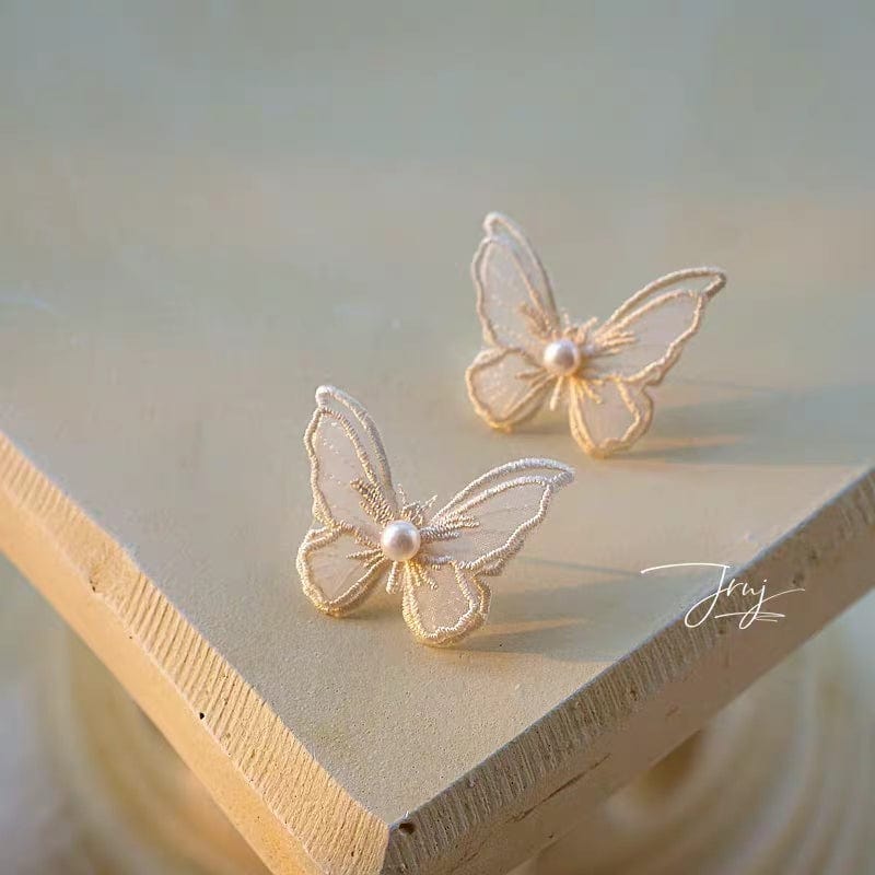 Embroidery Butterfly Earrings