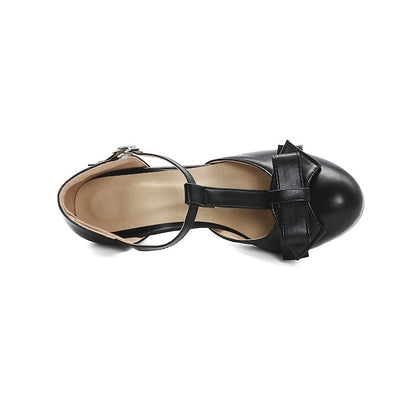 Heels Retro Green Chunky 1950s T-Strap Vintage Bow – Mint with