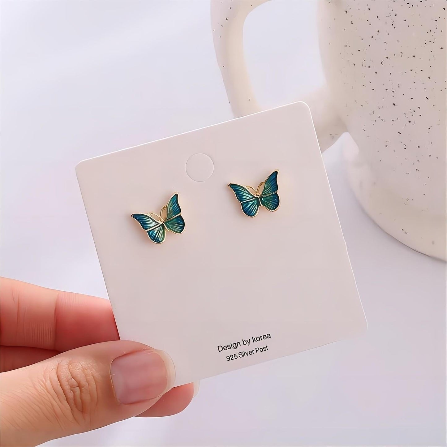 Enamel Butterfly Earrings