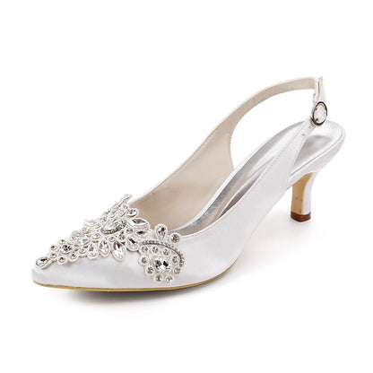 - with Embellishment for Beige Heels Slingback Women Crystal