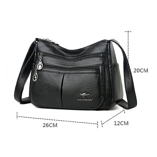 Faux Leather Women's Shoulder Multi-Pocket - Crossbody Bag
