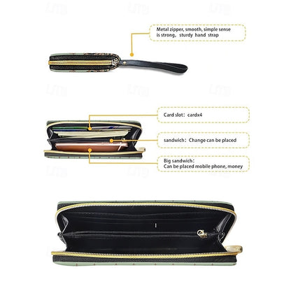 Wristlet – Floral Printed Bohemian Wallet Vintage Leather