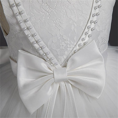 Dress Party Color Girls' Sleeveless Solid Toddler