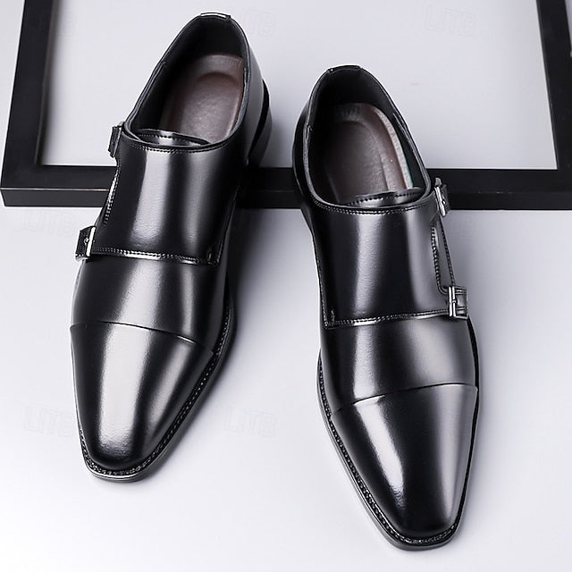 Shoes – Elegant Strap Double Leather Men's Monk