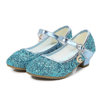 Heel Low Girls' Sparkly - Shoes Mary Jane Glitter