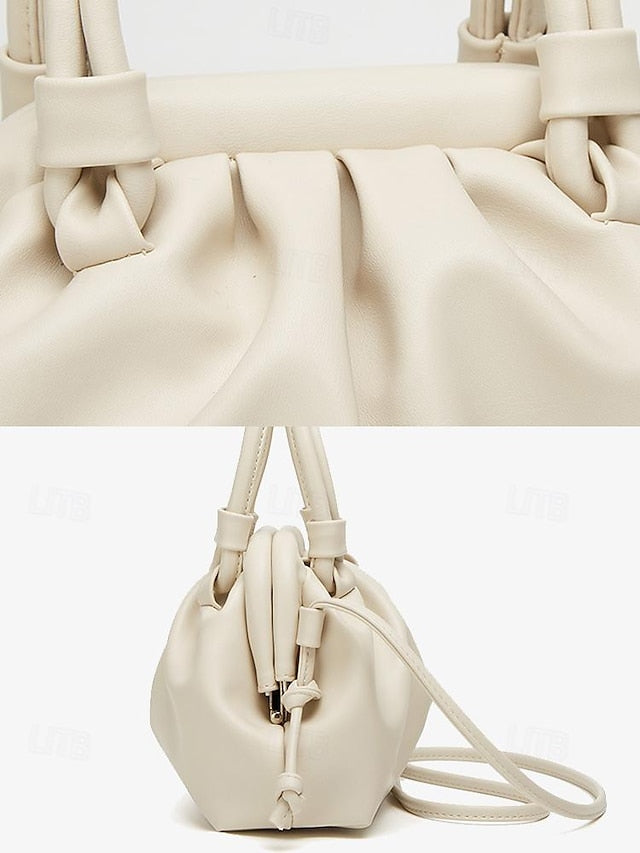 Cream – Elegant Handbag with Drawstring Closure Women's