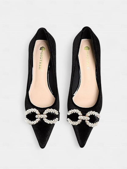 Bow Velvet Heel Women's Kitten - Burgundy with Pumps Pearl