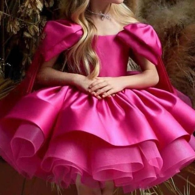 Girls' Kids Dress Girl Flower Solid Color Party