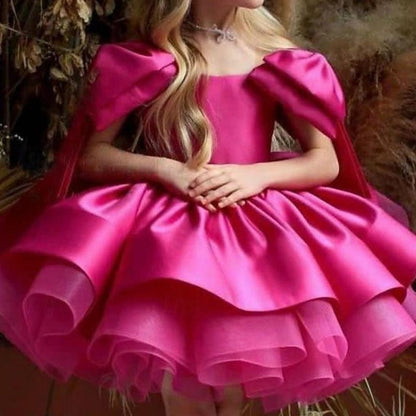 Girls' Kids Dress Girl Flower Solid Color Party