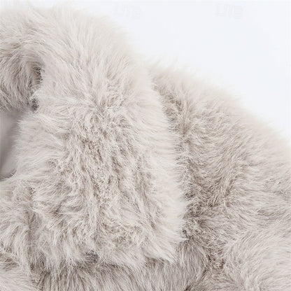 Women's Comfortable Buttons Furs Faux Warm Coat Fur