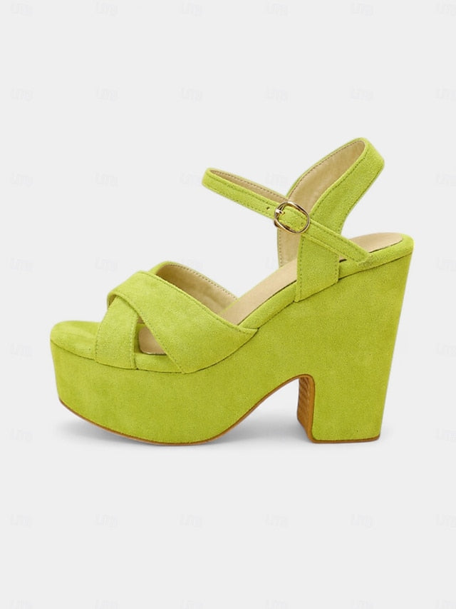 Suede Hot - with Ankle Pink Sandals Platform Strap Women's