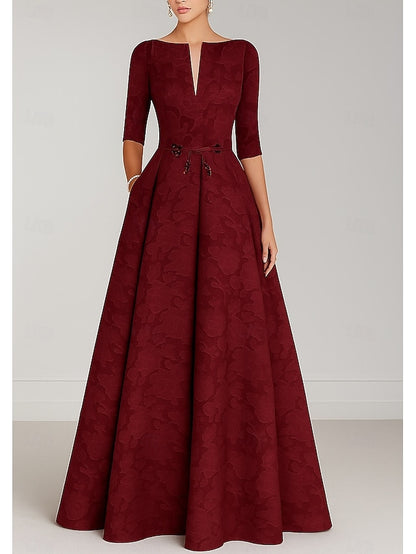 the Evening Bride Mother Burgundy Elegant Gown Blue of A-Line