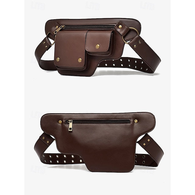 Utility Bag with Vintage Belt Women's Leather Faux