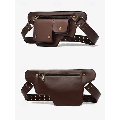 Utility Bag with Vintage Belt Women's Leather Faux