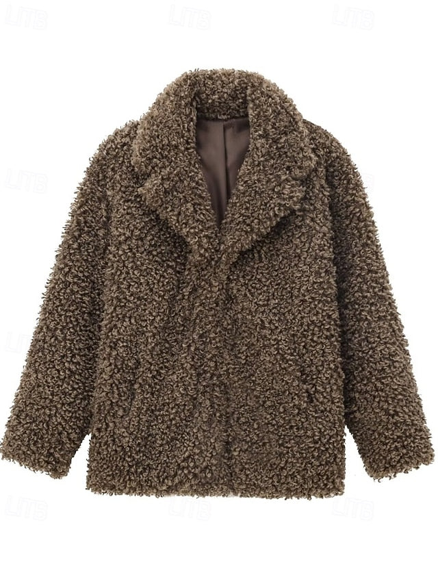 Fur Women's Comfortable Warm Coat Furs Faux Teddy