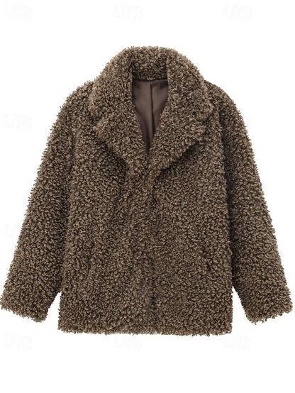 Fur Women's Comfortable Warm Coat Furs Faux Teddy