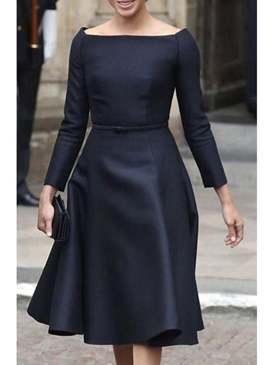 Neck Tea Mother the Jewel Simple Elegant Dress A-Line of Bride