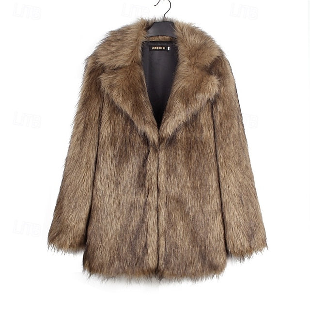 Women's Faux Furs Comfortable Warm Coat Fur