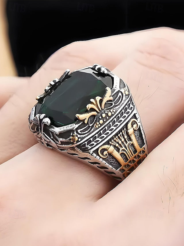 Men's Alloy Gemstone Ring