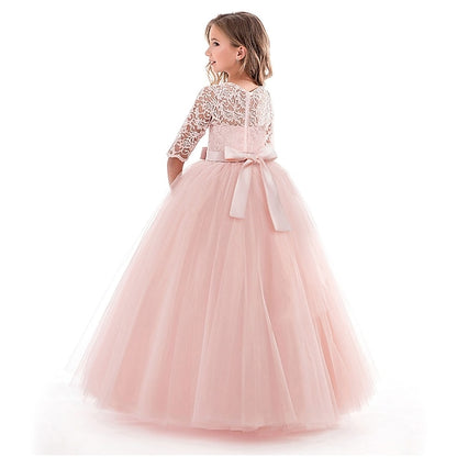 Flower Prom Years Kids Princess Lace Girl 3-13 Dress