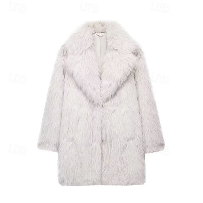 Faux Furs Fur Pocket Comfortable Warm Women's Coat