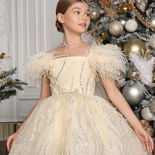 Girls' Solid Performance Party Sleeveless Color Dress Kids