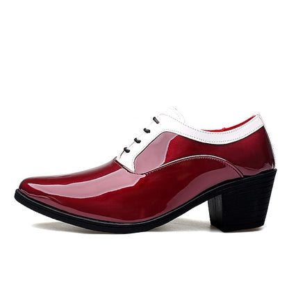 Shoes Red Oxford and White Faux Leather Patent Men's –