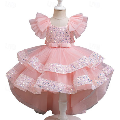 Dress Kids Party Girls' Wedding Sleeveless Special Sequin