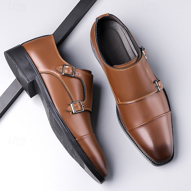 Double Monk Strap – Elegant Shoes Leather Men's