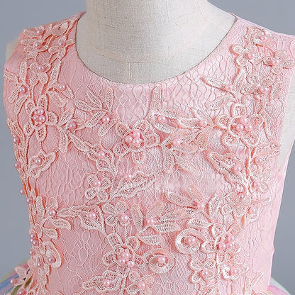 Dress Girl Girls' Kids Sleeveless Floral Party Flower