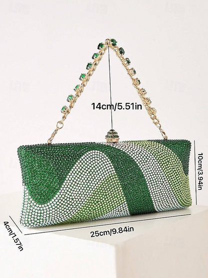 Evening Crystal Strap Chain with Bag Clutch Women's