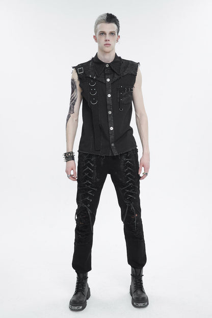 Jet Buckle Splice Raw Punk Vest