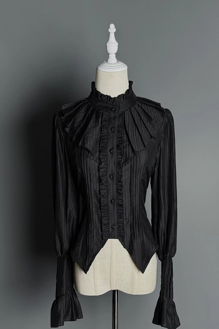 Ebony Double-Breasted Bustier Suspender Dress - Gothic Night Butler